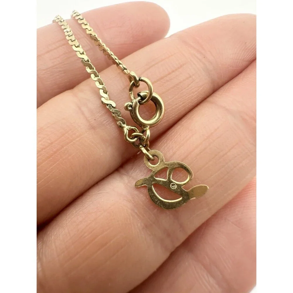 Danecraft Sterling Silver Gold Vermeil Heart Serpentine Chain Bracelet 7”